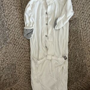Umi Cream Sleep Sack with Black and White Checkered Cuffs